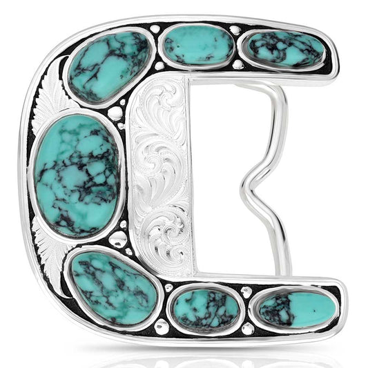 Montana Silversmiths Clear Blue Sky Turquoise Buckle