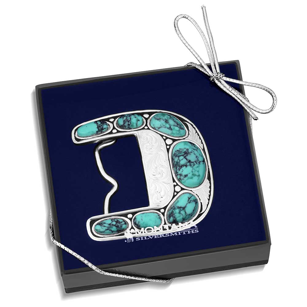 Montana Silversmiths Clear Blue Sky Turquoise Buckle