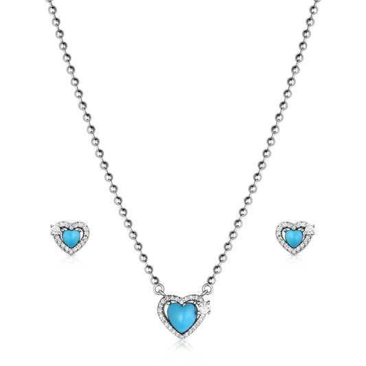 Montana Silversmiths Heart of Turquoise Jewelry Set