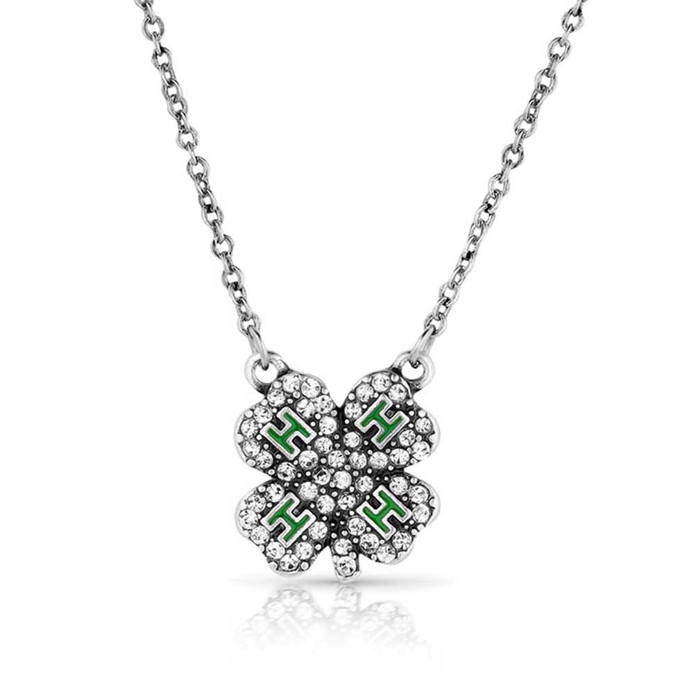 Montana Silversmiths Sparkling 4-H Clover Necklace