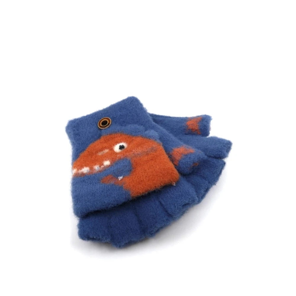 Kids' Dino Knitted Gloves Mittens