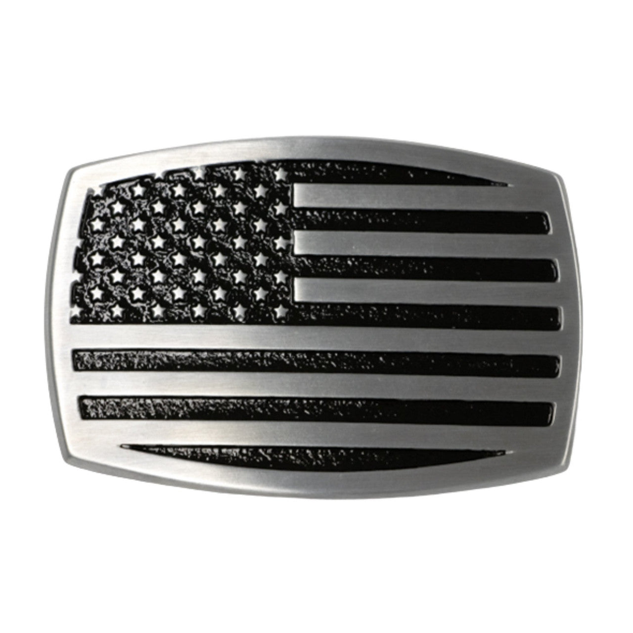 American Flag Brushed Metal Western Buckle