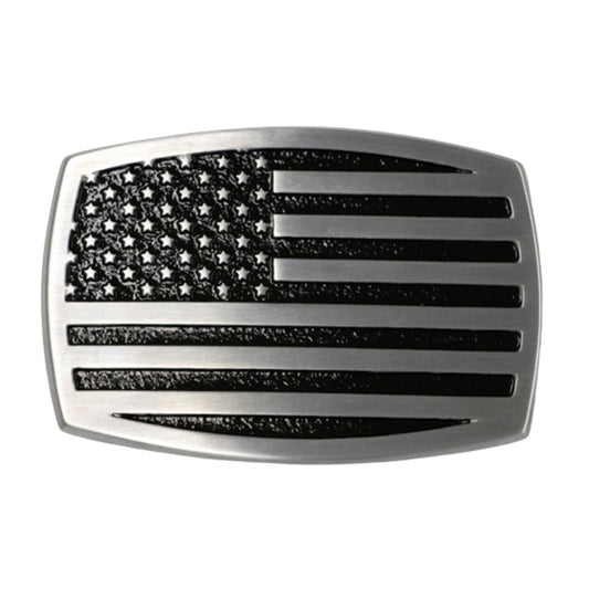 American Flag Brushed Metal Western Buckle