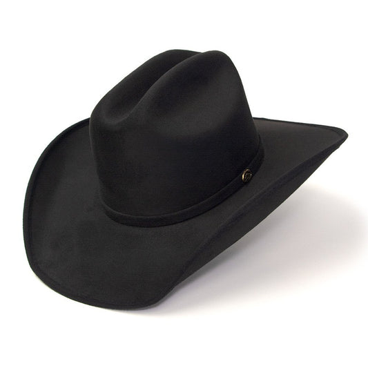 Black Suede Finish Western Cattleman Cowboy Hat