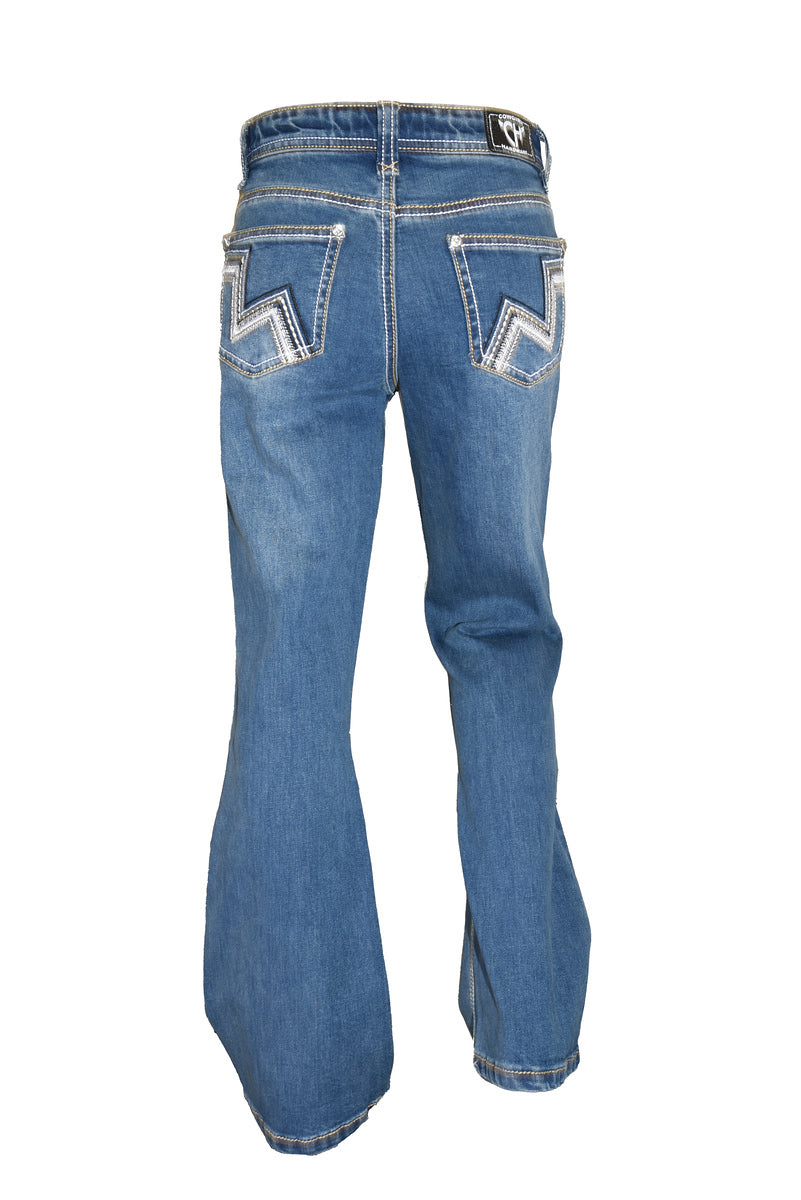 Youth Girl's Cowgirl Hardware Simple Peaks Jeans