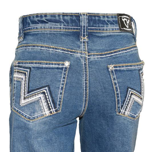 Youth Girl's Cowgirl Hardware Simple Peaks Jeans