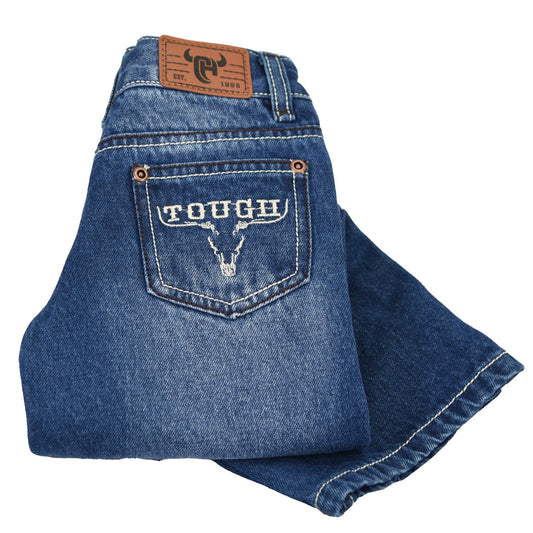 Toddler boy's Cowboy Hardware 'Tough' Skull Pocket Jeans