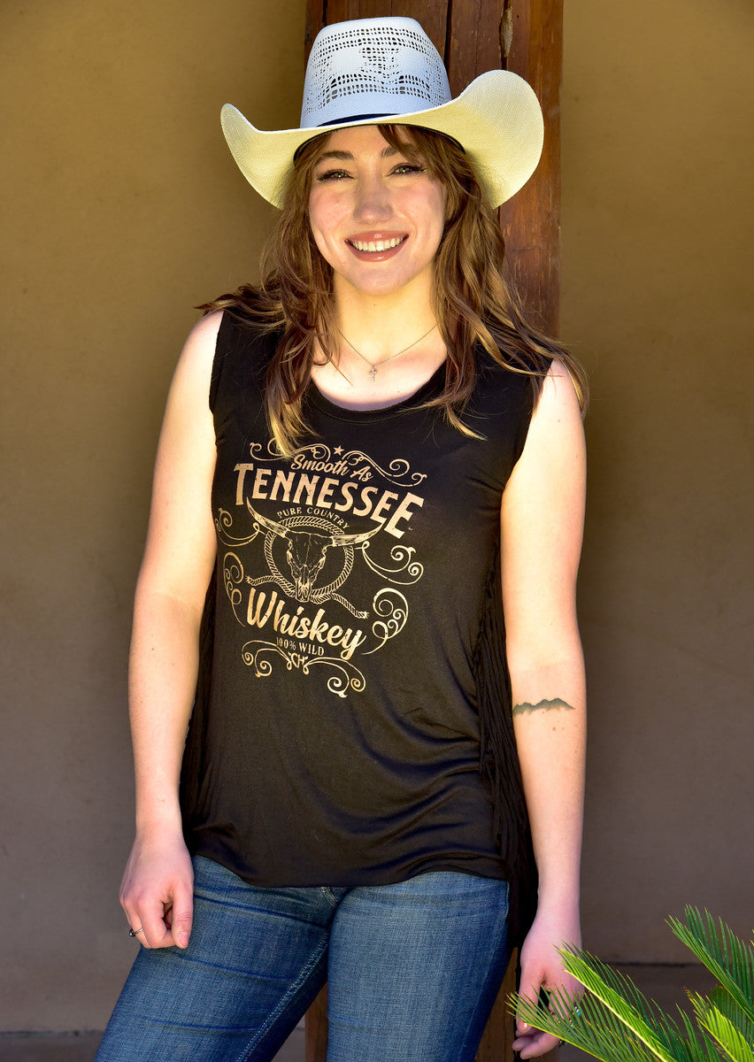 Women's Cowgirl Hardware Tennessee Whiskey Fringe Tank Top