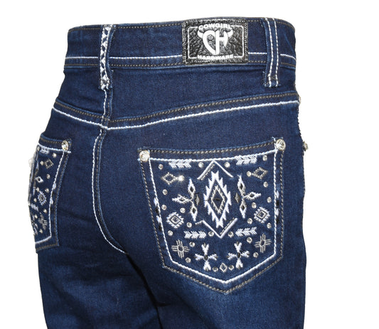 Girl's Cowgirl Hardware Aztec & Crystal Western Jeans