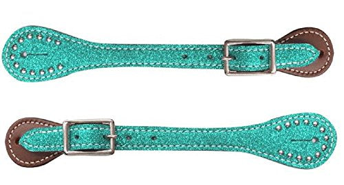 Showman Youth size Glitter Leather Spur Straps