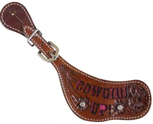 Showman Ladies Cowgirl Up Glitter Inlay Spur Strap