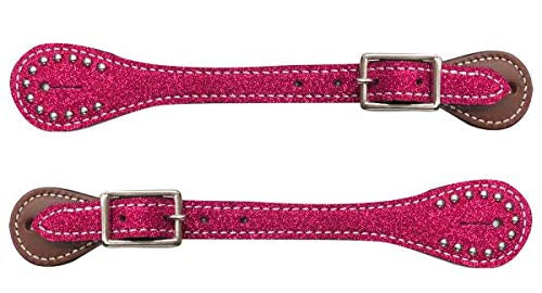 Showman Youth size Glitter Leather Spur Straps