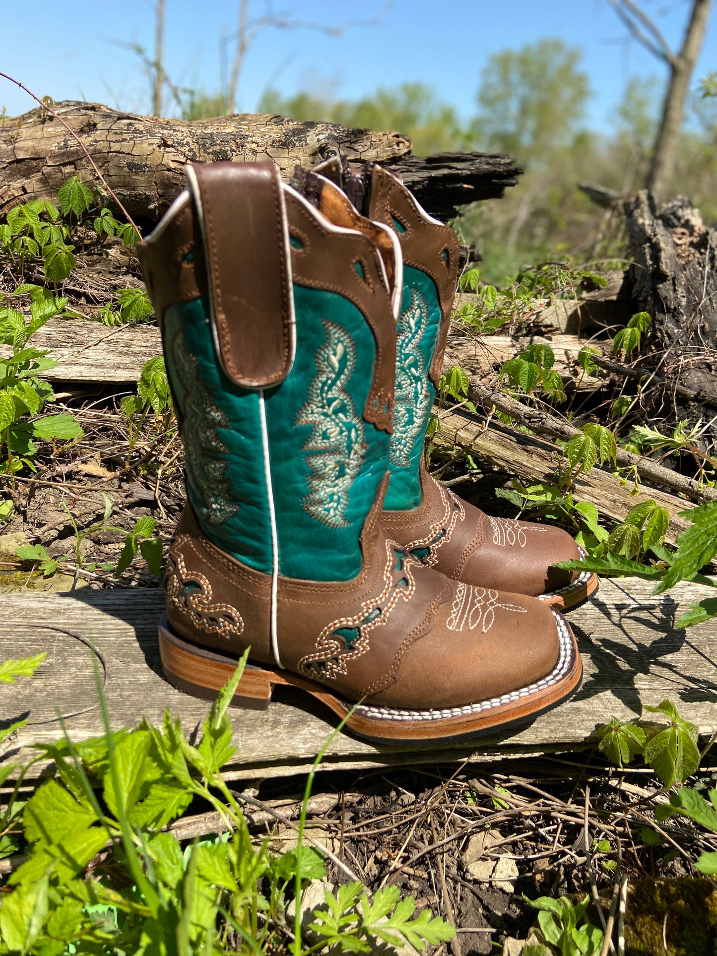 Girl's Redhawk Turquoise Cowboy Boots