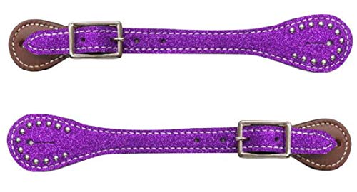 Showman Youth size Glitter Leather Spur Straps