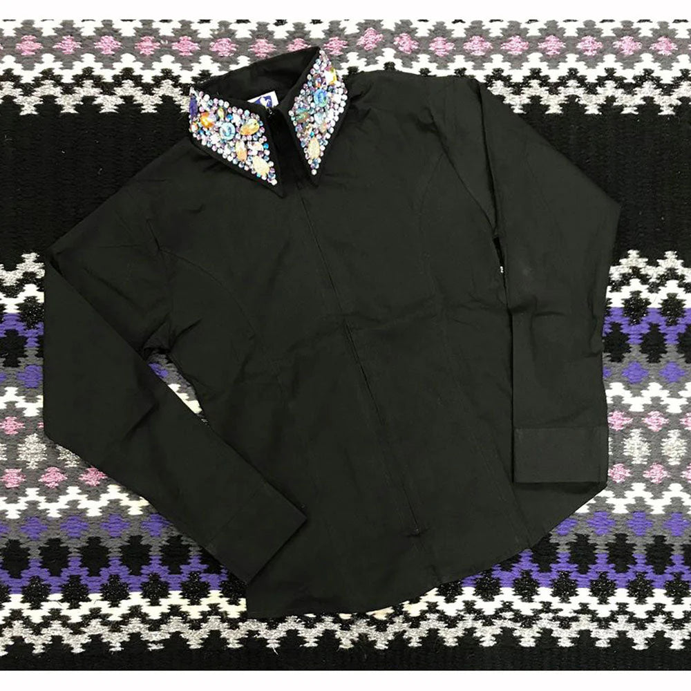 Girl's Black Show Shirt w/ Studded collar