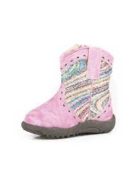 Pink Swirly Glitter Infant Boots