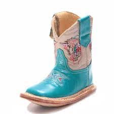 Roper Infants Cowbabies Turquoise Unicorn Embroidered Shaft Western Boot