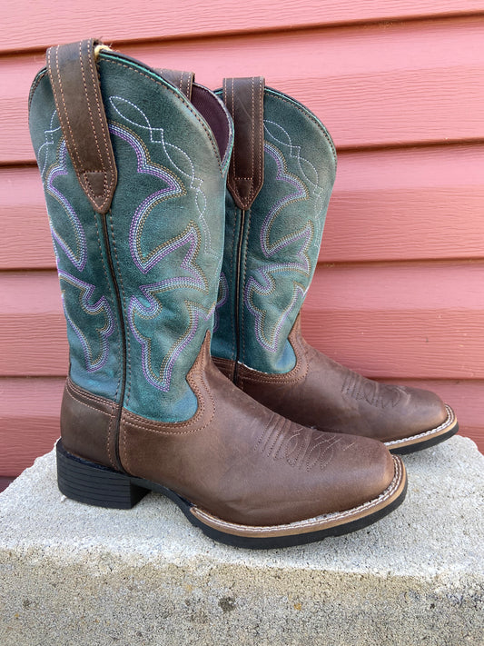 Roper Women's Brown & Blue 'MONTEREY' COWBOY BOOTS