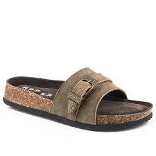 Roper Women's Vintage BROWN LEATHER SLIDE SANDAL
