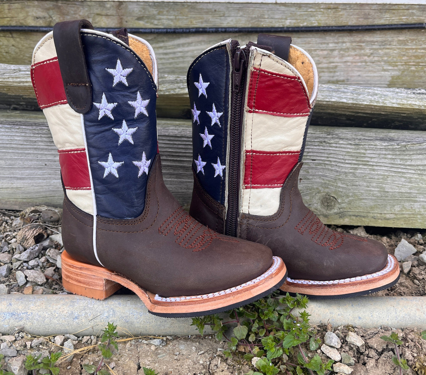 Youth Redhawk Stars and Stripes Western Cowboy Boots