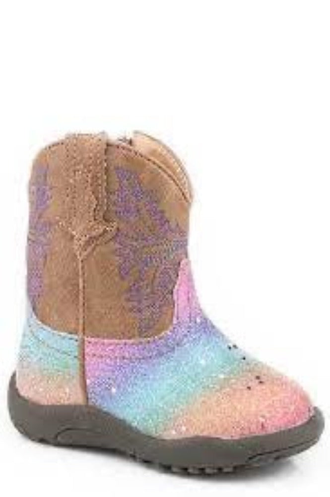 Infant girl's Roper Rainbow Glitter Boots