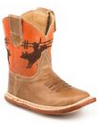 Roper's Infants sized Orange & Tan 'Bullrider' Cowbabies Boots