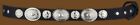 Black Leather Hatband with small & large silver conchos