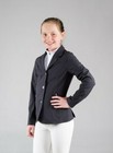 Horze brand Adele Jr. Kids Softshell Show Coat. Black