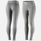 Horze Women's Active Fleece Lined Silicone Full Seat Tights - Fallen Rock Gray