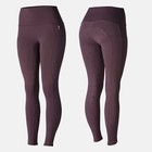 Horze brand Women's Gillian Silicone Full Seat Tights - Vineyard Wine Red