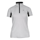 Horze brand Women's Trista Short Sleeved Technical Sun Shirt. Grey with black