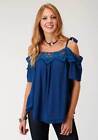Women's Roper's Royal Blue Sleeveless Blouse
