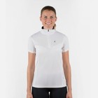 Horze brand Women's Trista Short Sleeved Technical Sun Shirt. White with indigo blue