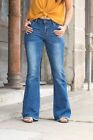 Lucky & Blessed Women's Mid Wash Flare Leg Denim Jeans
