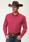 Roper Men's Light Red Solid Poplin Western Shirt