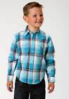 Roper's Youth Boy's Aqua Ombre Western Show Shirt