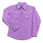 Cowgirl Hardware Youth Girls Purple Print Cactus Shirt