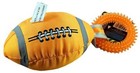 Saf-T-Paws FOOTBALL DOG SQUEAK TOY w/ Reflective stripes & Ring Orange or Pink