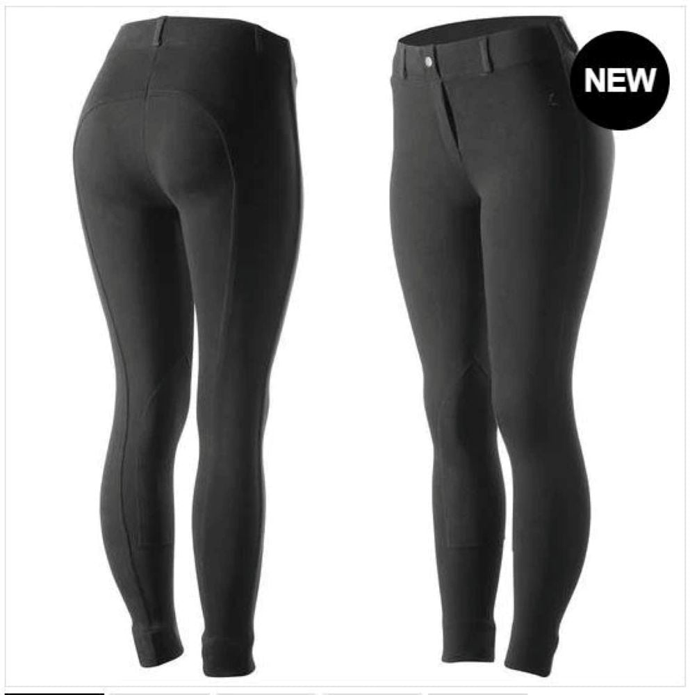 Women's Black SOFT STRETCH BREECHES w/ Leather knee