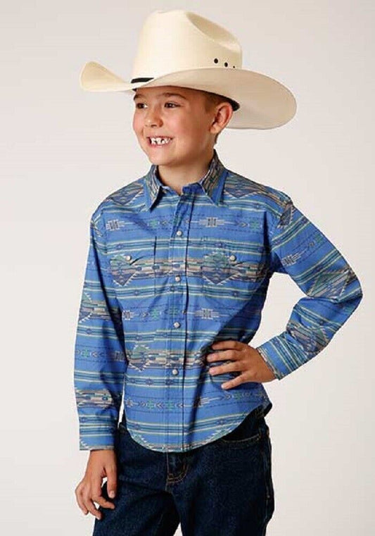 Boy's Roper Aztec Print Western Shirt