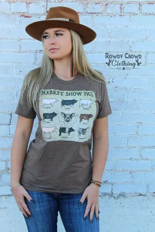 Brown 'Market Show Pigs' Shirt