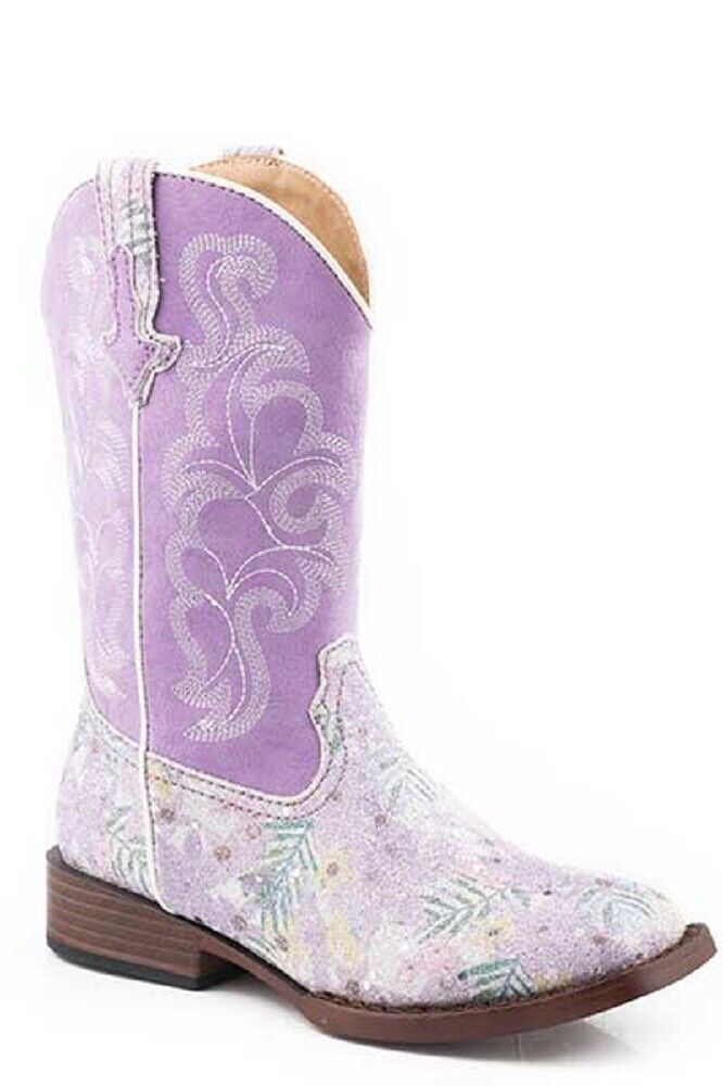 Youth Girl's Roper Purple Glitter Western Boots