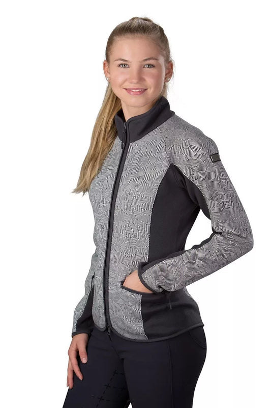 Horze brand Women's Dark gray & white 'MARLIN' FLEECE JACKET