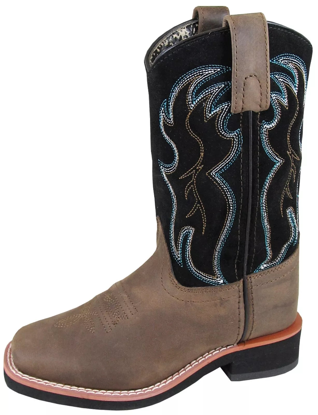 Smoky Mountain Alex Black Brown Cowboy Boots Childs