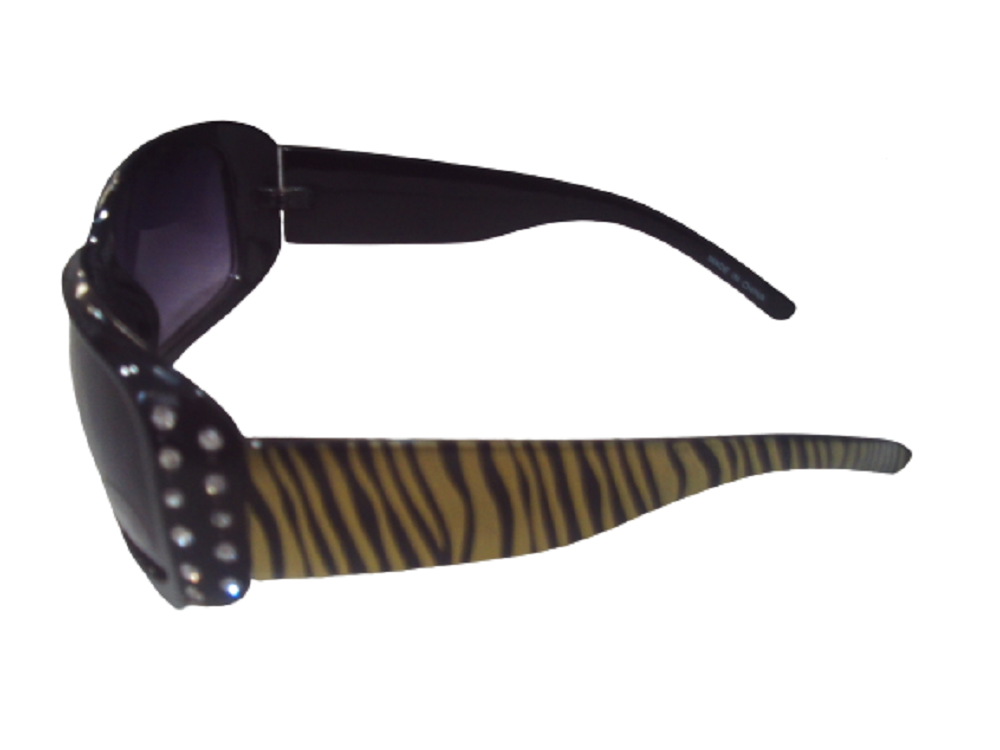 Fashion Sunglasses w/ Crystal rhinestones Zebra frames