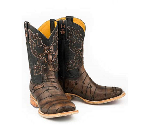 Men's Tin Haul 'Keep Out' Barbed Wire Western Cowboy Boots