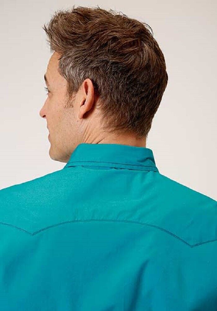 Men's Roper Deep Teal Poplin Western Shirt