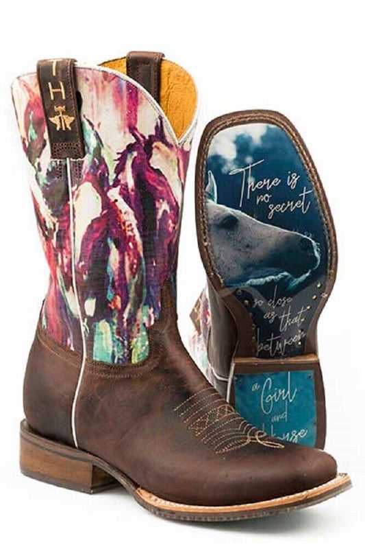 Women's Tin Haul 'Horses True Love Sole' Cowboy Boots