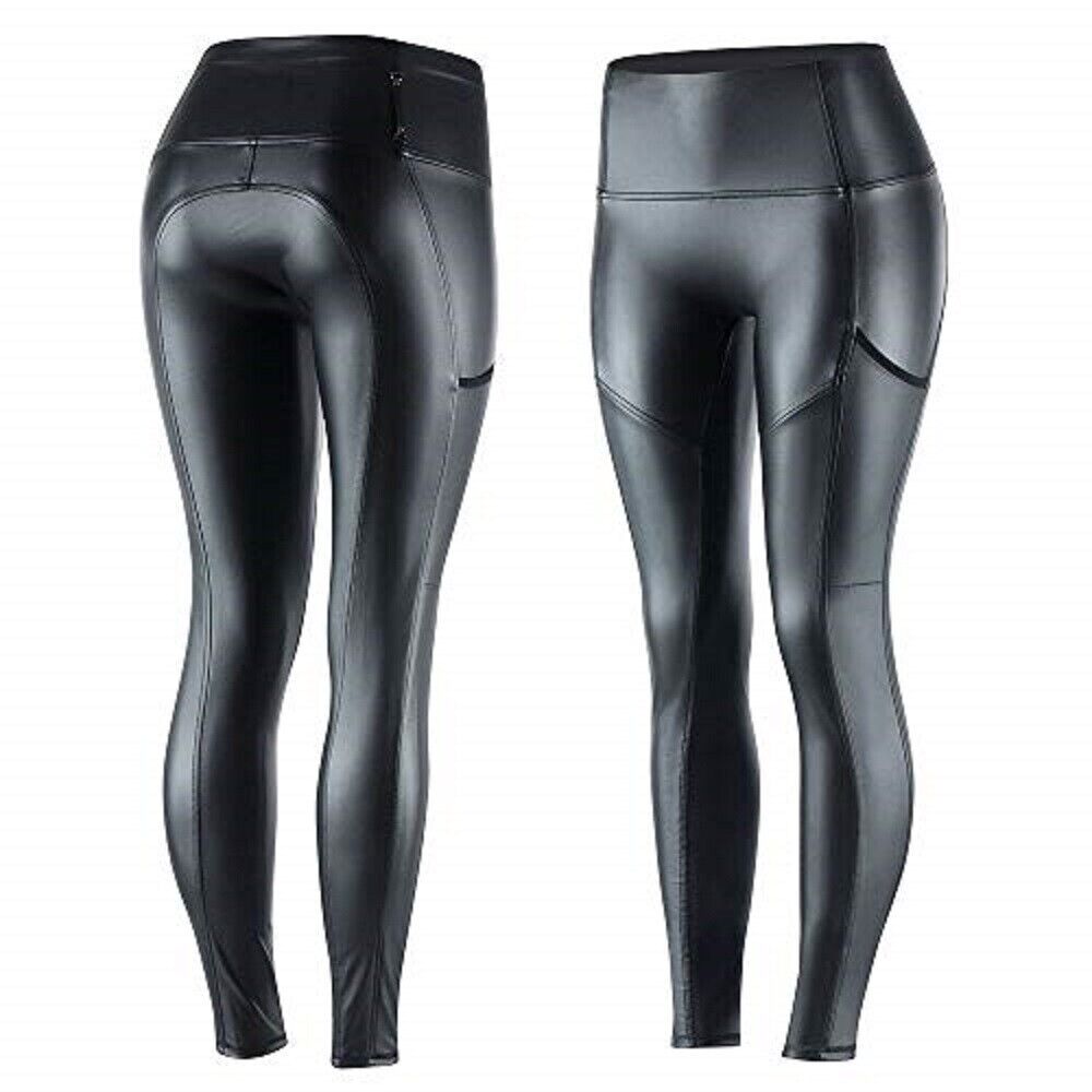Women's Horze PU Leather Riding Tights Full Seat