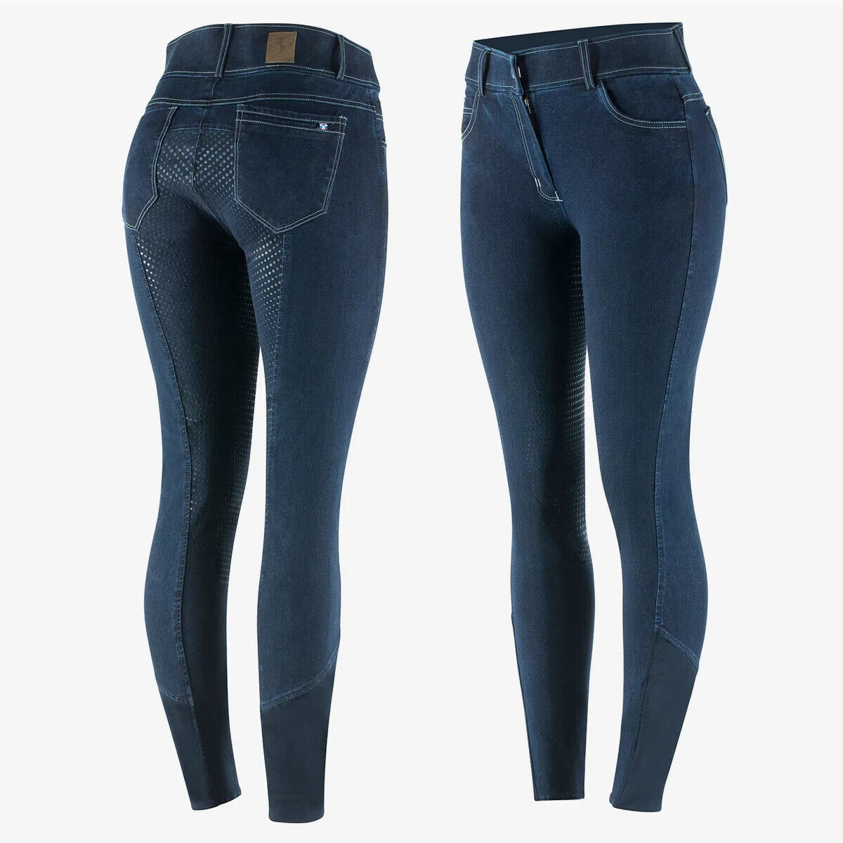 Women's Horze 'ARABELLA' SILICONE FULL SEAT DENIM BREECHES